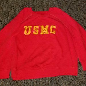 Original 1970s USMC Marines Raglan Sweatshirt C-le-a-n.